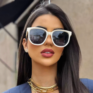 Óculos de Sol Redondo Sofia - Creme - Acetato