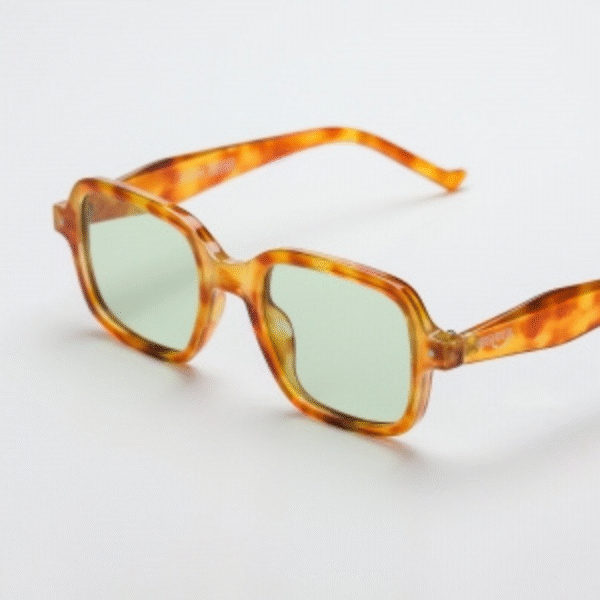 Óculos de Sol Retangular Vênus - Laranja Camuflado - Acetato - - Imagem 3