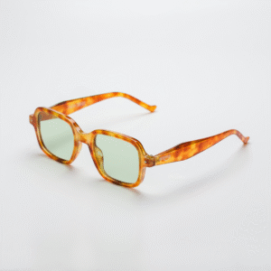 Óculos de Sol Retangular Vênus - Laranja Camuflado - Acetato -
