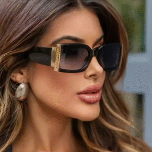 Óculos de Sol Quadrado Lady - Preto - Acetato