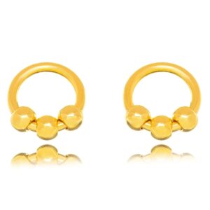 BRINCO REDONDO BOLAS LISAS DOURADO